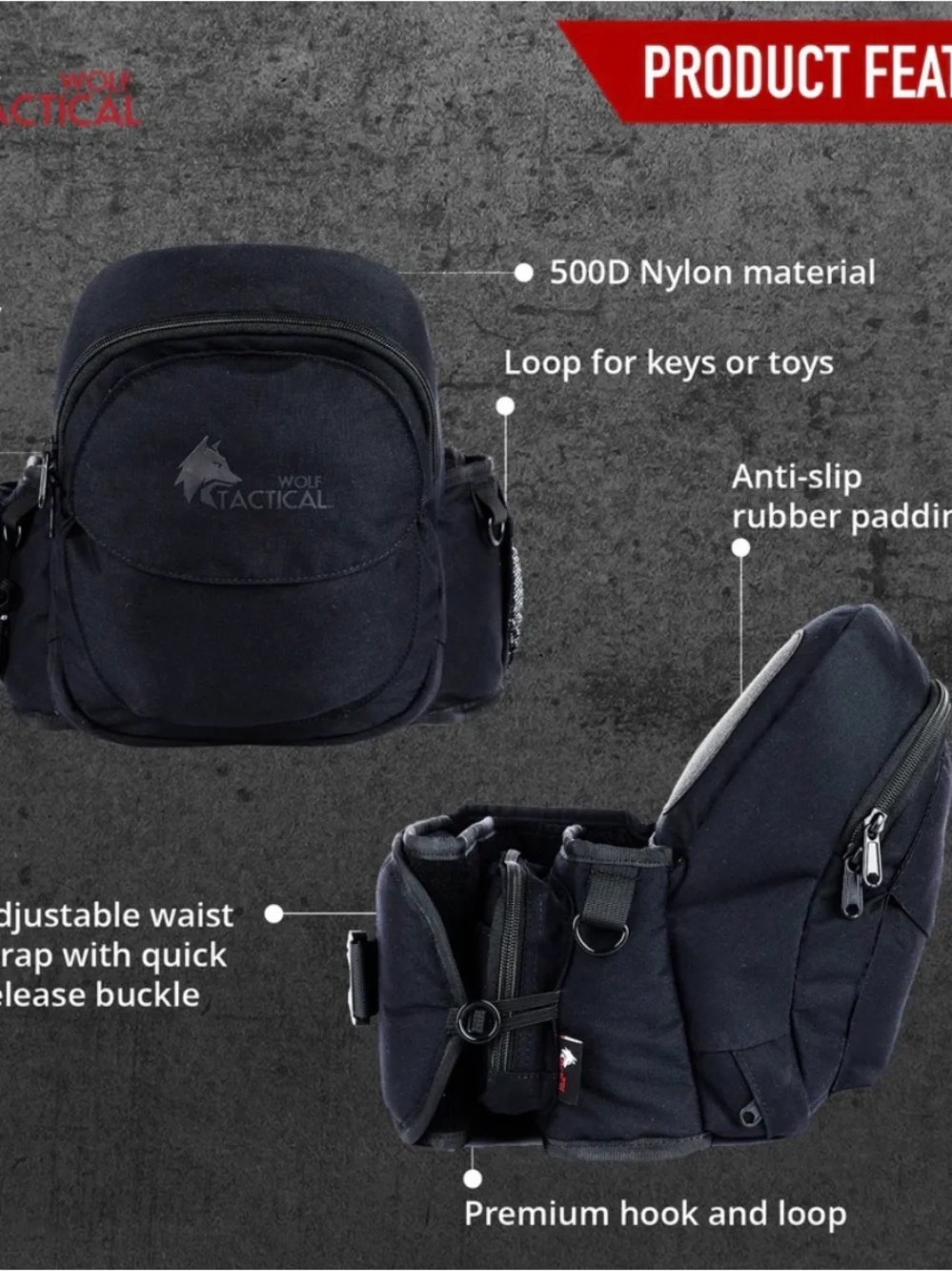 Kids Black Belt Bag Waist Pack - Unbranded